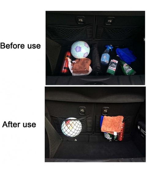 شبكة تخزين صندوق السيارة ، قطعة من شبكة تخزين شنطة السيارة ، منظم وملصق جداري شبكى من النايلون إضافة إلى حقيبة السيارة