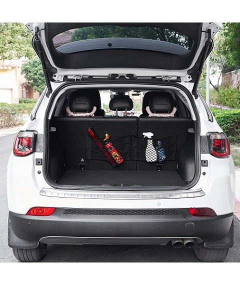 شبكة تخزين صندوق السيارة ، قطعة من شبكة تخزين شنطة السيارة ، منظم وملصق جداري شبكى من النايلون إضافة إلى حقيبة السيارة