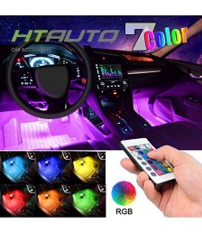 شريط ليد الدواسات/الصالون للسيارة - حساس موسيقى - ريموت كنترول - 8 الوان