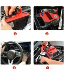 شاحن بطارية قوي للسيارة 4 في 1 بقوة 22000 مللي أمبير وكمبروسير هواء 