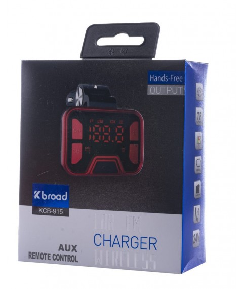 مشغل ام بي 3 للسيارة مع جهاز ارسال موجات اف ام، بتقنية بلوتوث ومدخلين يو اس بي للشحن  KCB-909