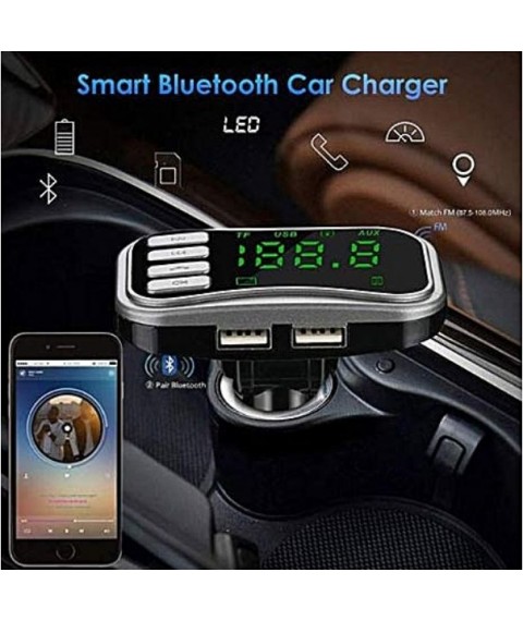 مشغل ام بي 3 و شاحن سيارة FM لاسلكي بشاشة كبيرة AUX  KCB-902