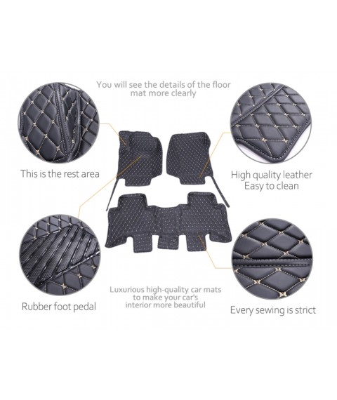 دواسات 7D متخصصة لسيارة هيونداي توسان  ثلاث قطع 