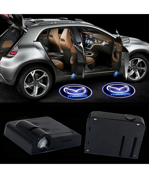 لوجو باب سيارة ظل ضوء الصمام  مازدا لاصق  - 2 قطعة