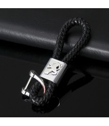 سلسلة مفاتيح جلد بشعار معدنى لسيارة بيجو