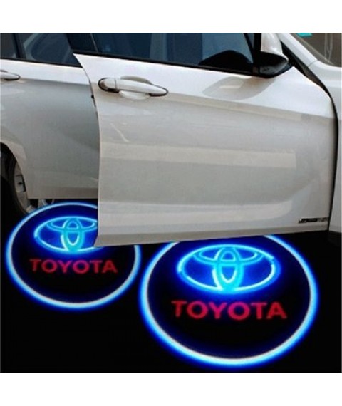 لوجو باب سيارة ظل ضوء لاصق الصمام تويوتا- 2 قطعة