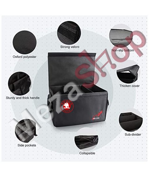 صندوق تخزين الاغراض داخل شنطة السيارة سكودا- اسود