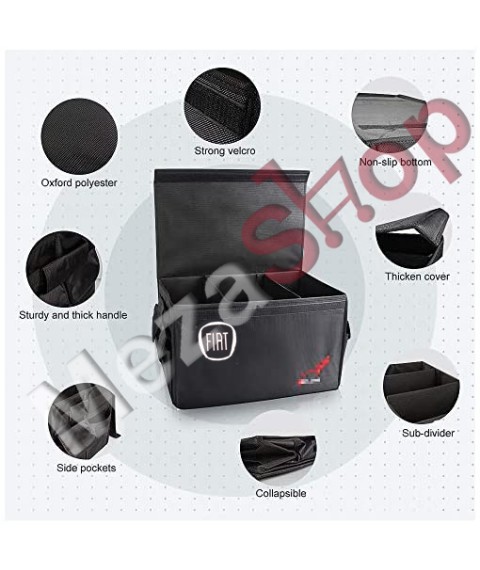 صندوق تخزين الاغراض داخل شنطة السيارة فيات - اسود