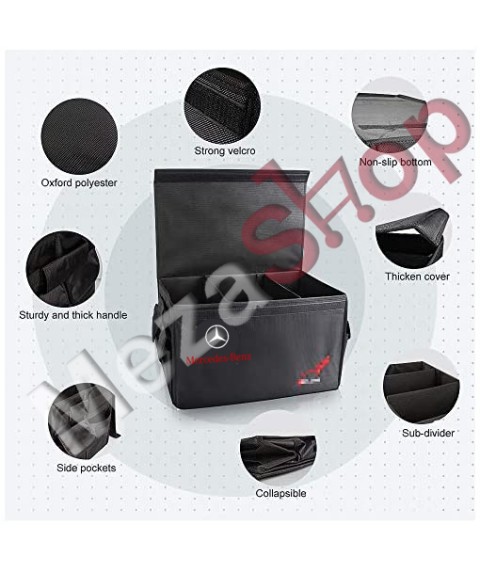 صندوق تخزين الاغراض داخل شنطة السيارة مرسيدس - اسود