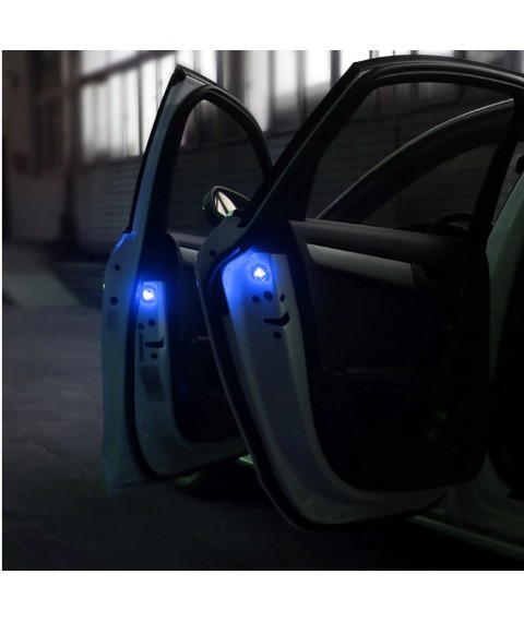 أضواء باب السيارة LED إشارة التحذير للقادم من الخلف لون ازرق