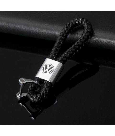 سلسلة مفاتيح جلد بشعار معدنى لسيارة فولكس فاجن