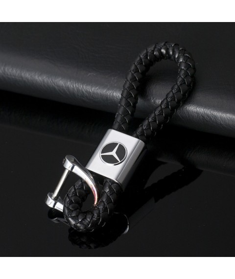 سلسلة مفاتيح جلد بشعار معدنى لسيارة مرسيدس