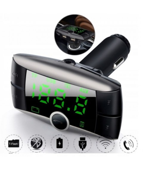 مشغل ام بي 3 للسيارة مع جهاز ارسال موجات اف ام، بتقنية بلوتوث ومدخلين يو اس بي للشحن  KCB-901