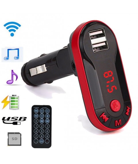 مشغل ام بي 3 للسيارة مع جهاز ارسال موجات اف ام، بتقنية بلوتوث ومدخلين يو اس بي للشحن  KCB-909