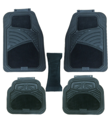 -طقم دواسات جلد * موكيت 5 قطع للسيارة- اسود