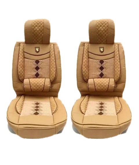 طقم غطاء و عراقة ,للكرسى الامامي للسيارة - بيج