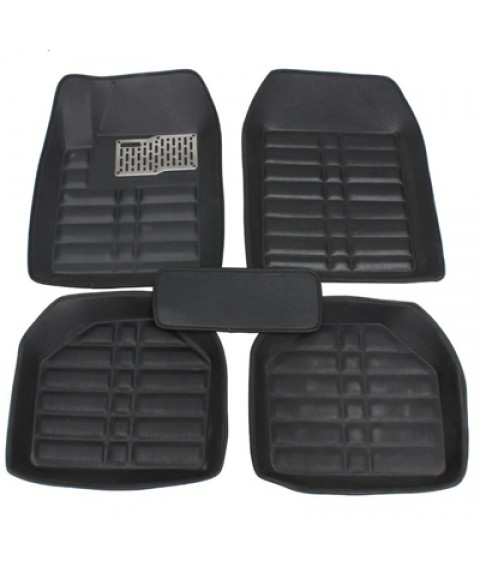 طقم دواسات 5D للسيارة 5 قطع - اسود