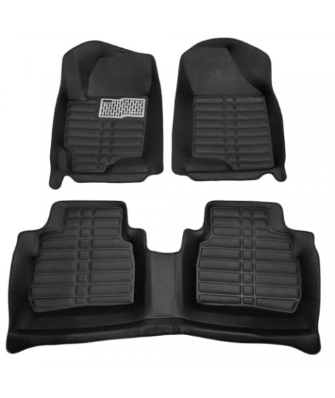 طقم دواسات 5D للسيارة 3 قطع - اسود هيونداى النترا HD  2018