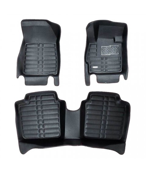 طقم دواسات 5D للسيارة 3 قطع - اسود فولكس فجين جولف 7