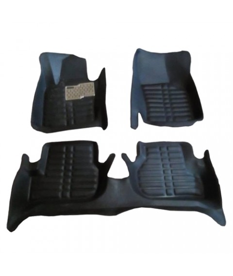 طقم دواسات 5D للسيارة 3 قطع - اسود VW Jetla 2007-2011