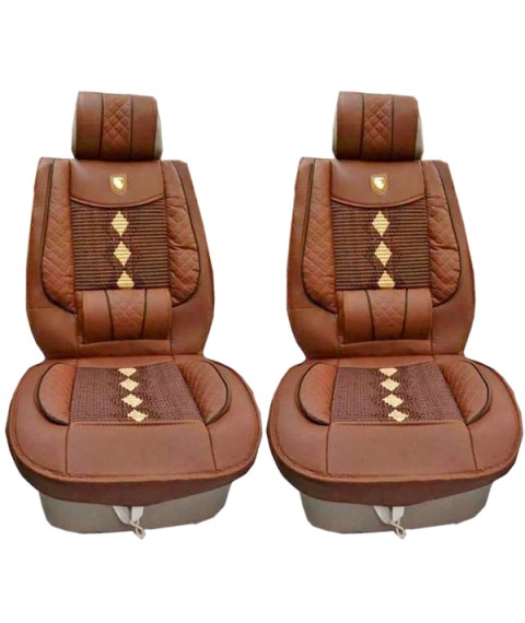 طقم غطاء و عراقة ,للكرسى الامامي للسيارة - بني