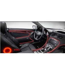 شريط إضاءة داخلية 3 متر لحواف ديكور السيارة يعمل على ولاعة السيارة - اللون احمر