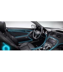 شريط إضاءة داخلية 3 متر لحواف ديكور السيارة يعمل على ولاعة السيارة - اللون أزرق