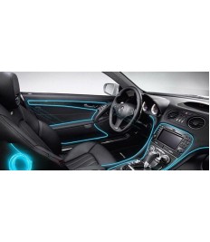 شريط إضاءة داخلية 3 متر لحواف ديكور السيارة يعمل على ولاعة السيارة - اللون أزرق