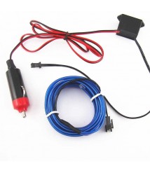 شريط إضاءة داخلية 3 متر لحواف ديكور السيارة يعمل على ولاعة السيارة - اللون أزرق