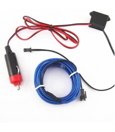 شريط إضاءة داخلية 3 متر لحواف ديكور السيارة يعمل على ولاعة السيارة - اللون أزرق