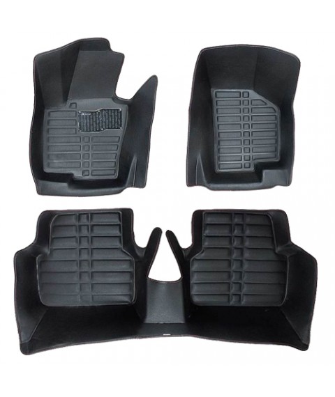 طقم دواسات 5D للسيارة 3 قطع - اسود فولكس فجين جيتا 2019