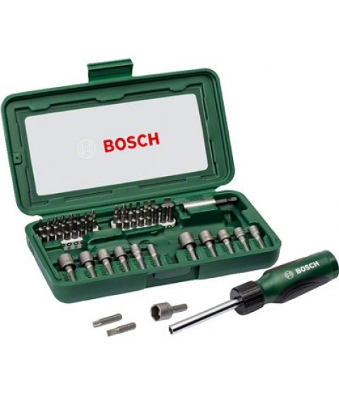 مفك مع مجموعة رؤوس مفكات 46 قطعة 2 607 019 504 - من بوش - صناعة تايوان