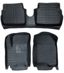 طقم دواسات5D هيونداى اكسنت 2006:2009 للسيارة 3 قطع - اسود