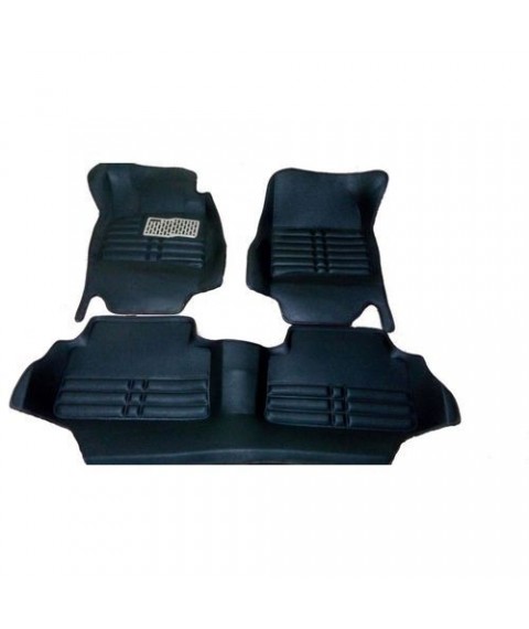 سجادة ارضية السيارة خماسية  الابعاد لسيارة بيجو 3008 ,3 قطع اسود