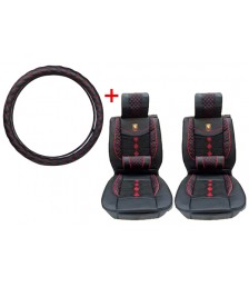 طقم غطاء و عراقة ,للكرسى الامامي للسيارة مع جراب دريكسيون ويني - اسود*احمر