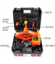 كوريك كهرباء بالريموت كنترول مع مفتاح عجل كهرباء لاطارات السيارة يعمل على الولاعة او بطارية السيارة - حمولة 2 طن