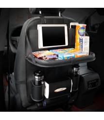 منظم كرسى بمسند لتناول الطعام لجميع السيارات  جلد  اللون اسود