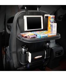 منظم كرسى بمسند لتناول الطعام لجميع السيارات  جلد  اللون اسود