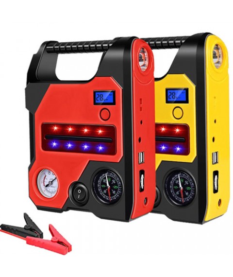 شاحن بطارية قوي للسيارة 4 في 1 بقوة 22000 مللي أمبير وكمبروسير هواء 