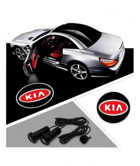 لوجو باب سيارة ظل ضوء الصمام كيا- 2 قطعة