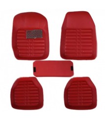 طقم دواسات 5D للسيارة 5 قطع - احمر غامق