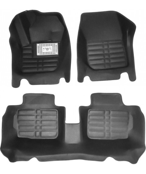 طقم دواسات 5D للسيارة 3 قطع - اسود فورد فيوجن 2015 - 2017