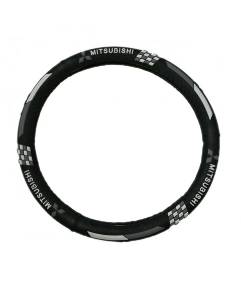 جراب دريكسيون جلد سيلكون اسود في رمادي  لسيارة متسوبيشي