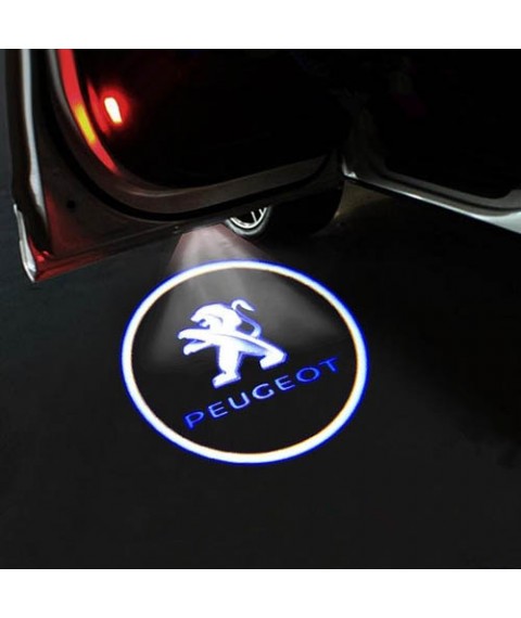 لوجو باب سيارة ظل ضوء بيجو - 2 قطعة