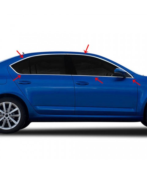 فريم نيكل لتحديد نوافذ السيارة لسيارة سكودا أوكتافيا A5