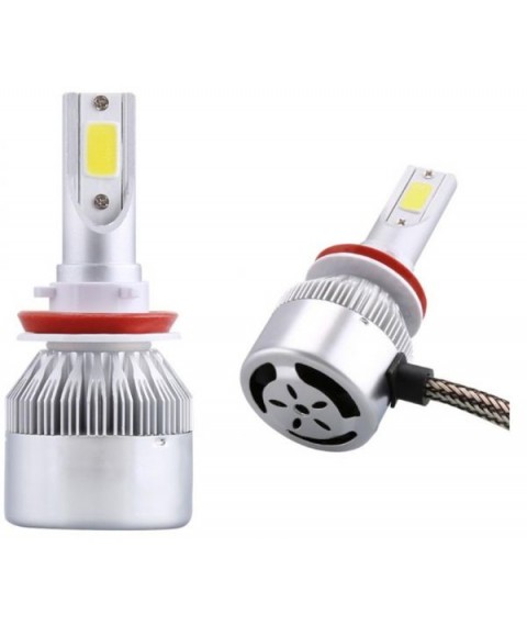 طقم لمبات ليد للمصابيح الامامية للسيارة H8/H9