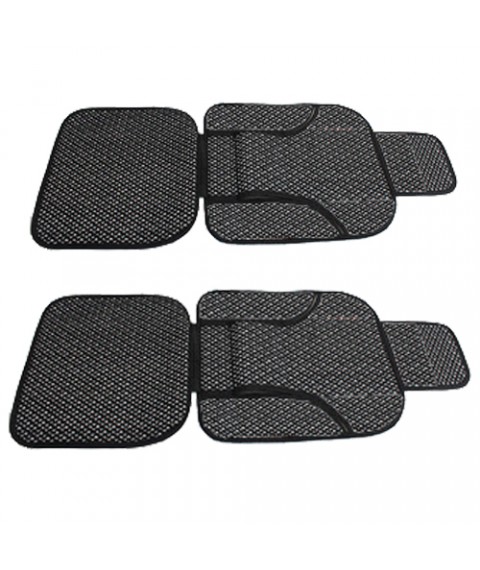 طقم فرش وعراقة كتان – قطعتين – رمادي أسود