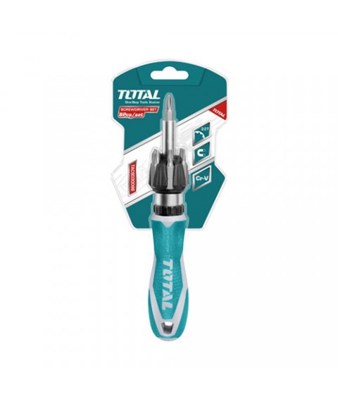 طقم 8 قطع مفك بسنون توتال تولز TACSD30086 - متعدد المقاسات