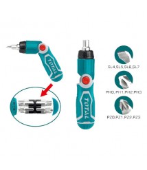 طقم مفكات متعدد توتال 13 قطعة يد متحركة TACSD30136