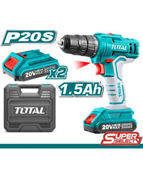 شنيور بطارية 20 فولت 2 بطاريه 1.5 امبير من توتال  TDLI20012